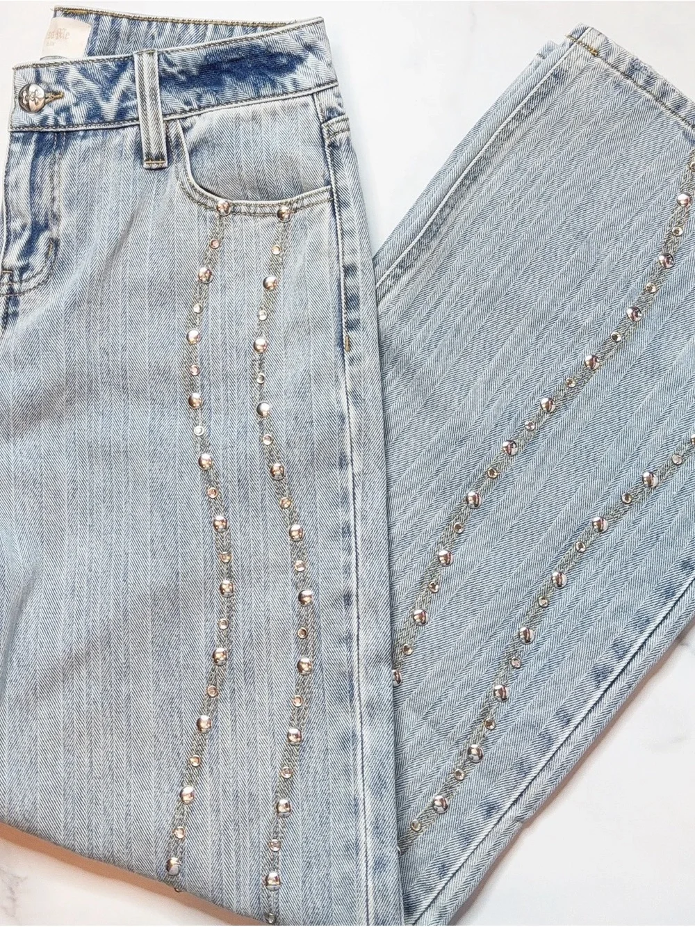 Miss Me Serafina Studded Wide Leg Jeans